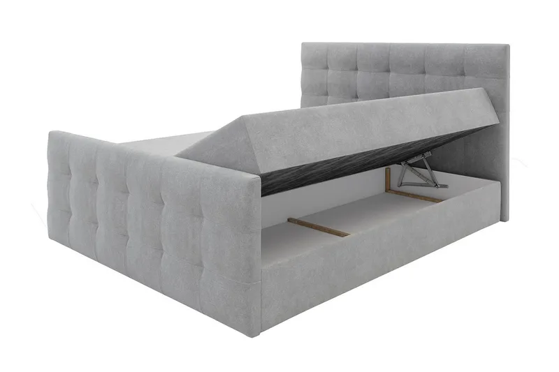 Kleos Kontinentalseng 160x200 cm med Sengegavl - Mørkegrå - Møbler - Senge - Kontinentalsenge