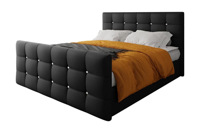 Kleos Kontinentalseng 160x200 cm med Sengegavl - Mørkegrå - Møbler - Senge - Kontinentalsenge