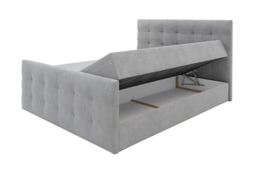 Kleos Kontinentalseng 180x200 cm med Sengegavl - Grå - Møbler - Senge - Kontinentalsenge