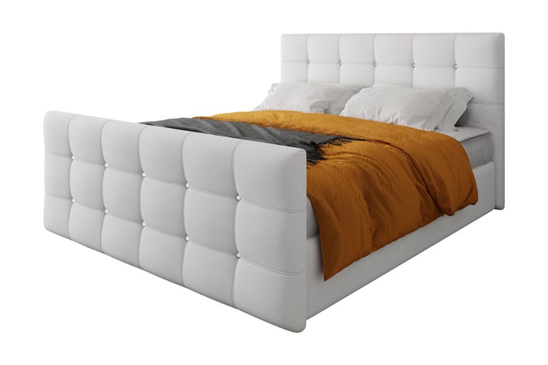 Kleos Kontinentalseng 180x200 cm med Sengegavl - Hvid - Møbler - Senge - Kontinentalsenge