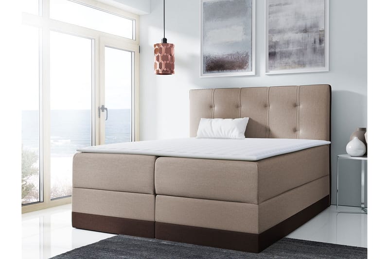Knarrevik kontinentalseng 160x200 - Brun - Møbler - Senge - Kontinentalsenge
