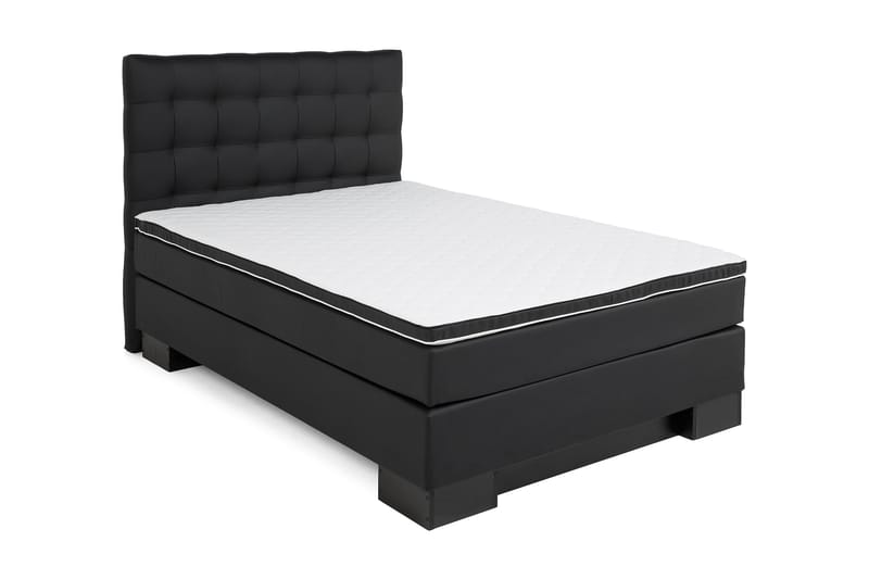 Komplet Sengepakke Hilton Lyx 120 - Sort PU/Eg - Møbler - Senge - Komplet sengepakke