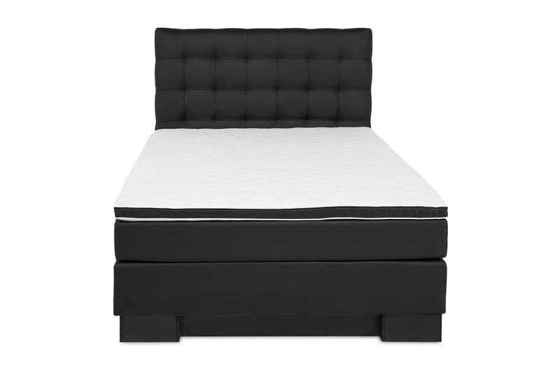 Komplet Sengepakke Hilton Lyx 120 - Sort PU/Eg - Møbler - Senge - Komplet sengepakke