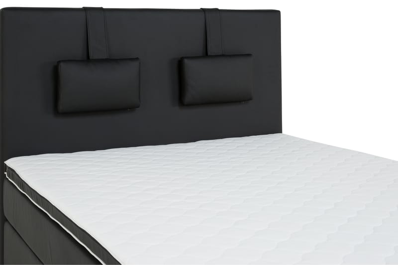 Komplet Sengepakke Hilton Lyx 120 - Sort PU/Eg - Møbler - Senge - Komplet sengepakke
