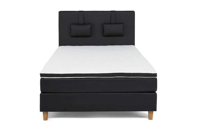 Komplet Sengepakke Hilton Lyx 120 - Sort PU/Eg - Møbler - Senge - Komplet sengepakke