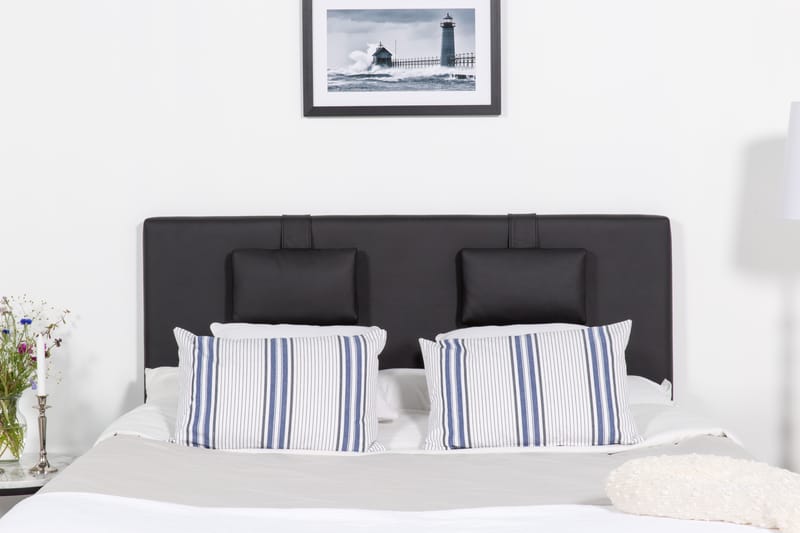 Komplet Sengepakke Hilton Lyx 140 - Sort PU/Eg - Møbler - Senge - Komplet sengepakke