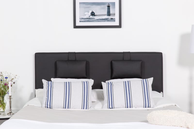 Komplet Sengepakke Hilton Lyx 160 - Sort PU/Eg - Møbler - Senge - Komplet sengepakke
