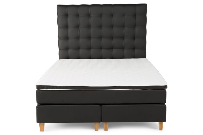 Komplet Sengepakke Hilton Lyx 180 - Sort PU/Eg - Møbler - Senge - Komplet sengepakke