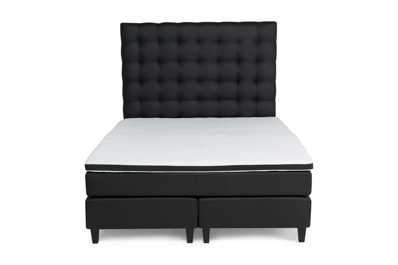 Komplet Sengepakke Hilton Lyx 180 - Sort PU/Sort - Møbler - Senge - Komplet sengepakke