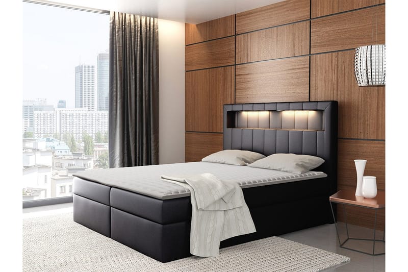 Kontinentalseng 140x200 - Sort - Møbler - Senge - Kontinentalsenge