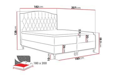 Kontinentalseng 180x200 - Møbler - Senge - Kontinentalsenge