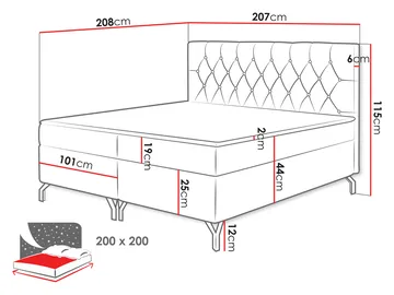 kontinentalseng Kontinentalseng GULIETTE + topmadras M Frisk 01 200x200 cm - Møbler - Senge - Kontinentalsenge