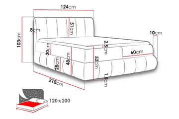 Kontinentalseng VENEZIA 120x200 med topmadras - Møbler - Senge - Kontinentalsenge