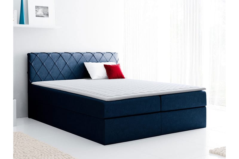 Korshavn kontinentalseng 120x200 - Blå - Møbler - Senge - Kontinentalsenge