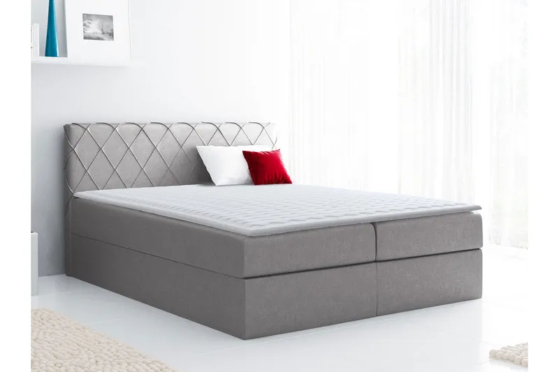 Korshavn kontinentalseng 140x200 - Grå - Møbler - Senge - Kontinentalsenge