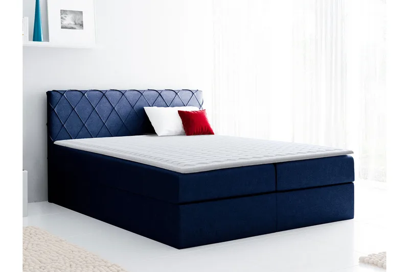 Korshavn kontinentalseng 160x200 - Blå - Møbler - Senge - Kontinentalsenge