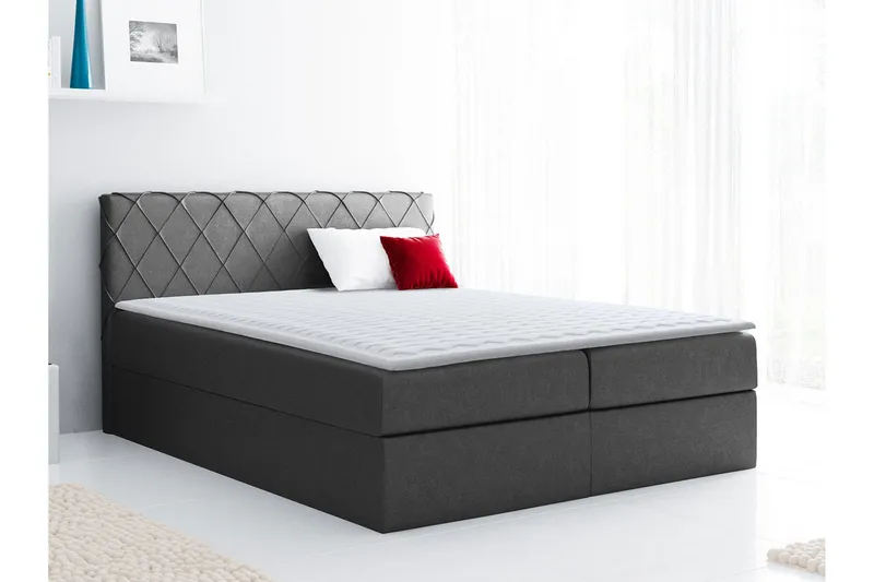 Korshavn kontinentalseng 180x200 - Grå - Møbler - Senge - Kontinentalsenge