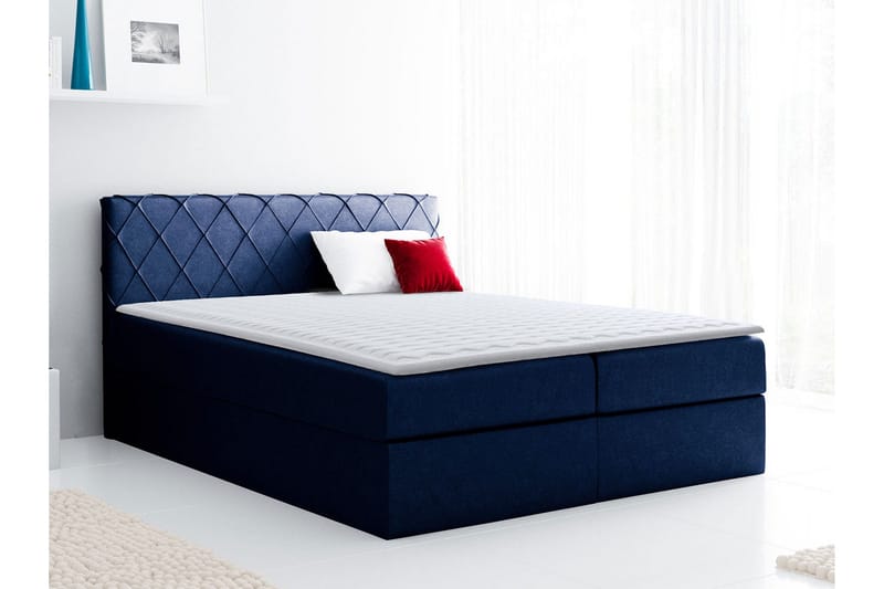 Korshavn kontinentalseng 200x200 - Blå - Møbler - Senge - Kontinentalsenge