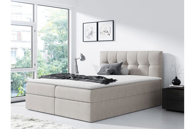 Kramvik kontinentalseng 180x200 - Beige - Møbler - Senge - Kontinentalsenge