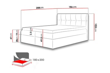 Kramvik kontinentalseng 180x200 - Beige - Møbler - Senge - Kontinentalsenge