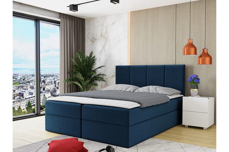 Laggano Kontinentalseng 140x200 cm + Topmadras - Sort - Møbler - Senge - Kontinentalsenge