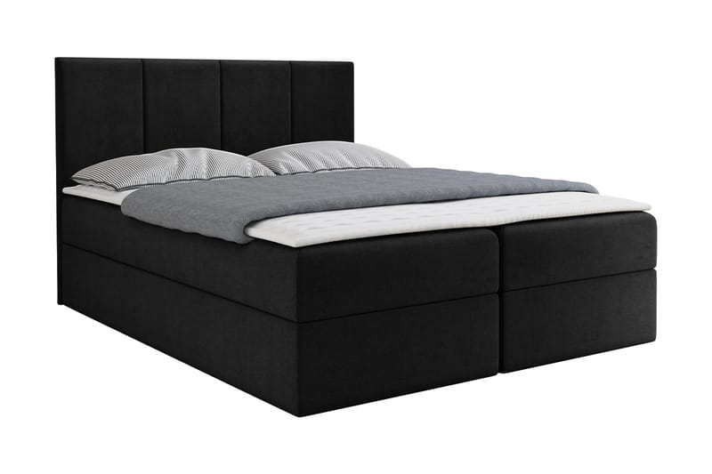 Laggano Kontinentalseng 160x200 cm + Topmadras - Sort - Møbler - Senge - Kontinentalsenge