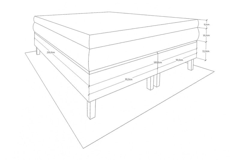 Layla Kontinentalseng 160 - Lysegrå - Møbler - Senge - Kontinentalsenge