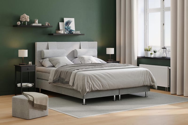 Layla Kontinentalseng 180x200 - lysegrå - Møbler - Senge - Kontinentalsenge