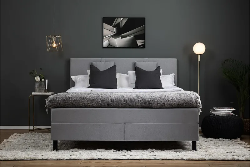 Lucky 150 Kontinentalseng Medium grå - Mellemgrå - Møbler - Senge - Kontinentalsenge