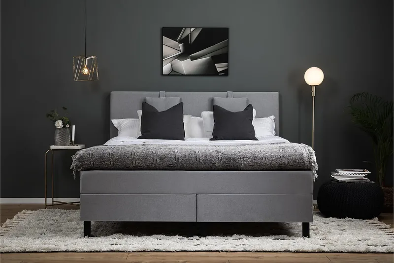 Lucky 150 Kontinentalseng Medium grå - Mellemgrå - Møbler - Senge - Kontinentalsenge