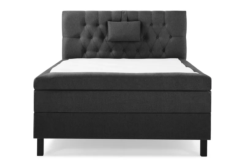 Lucky Komplet Sengepakke 120x200 Latex Diamant Sengegavl - Nakkepude Lille Sort/Grå - Møbler - Senge - Kontinentalsenge