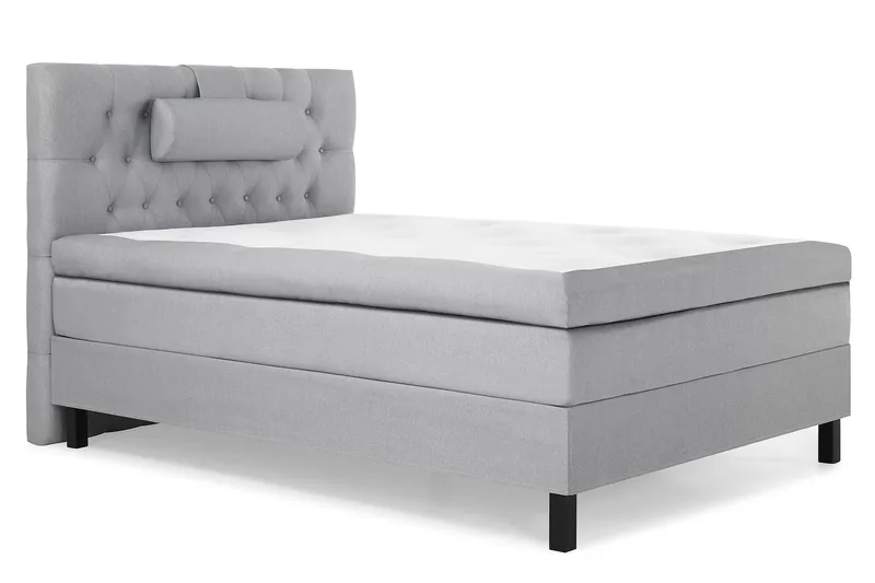 Lucky Komplet Sengepakke 120x200 Latex Diamant Sengegavl - Nakkepude Stor Mellangrå - Møbler - Senge - Kontinentalsenge