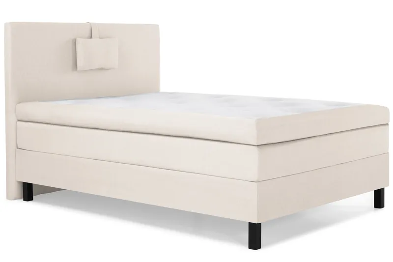 Lucky Komplet Sengepakke 120x200 Latex Glat Sengegavl - Nakkepude Lille Beige - Møbler - Senge - Kontinentalsenge