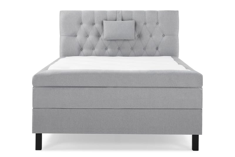 Lucky Komplet Sengepakke 120x200 Memory Diamant Sengegavl - Nakkepude Lille Mellemgrå - Møbler - Senge - Kontinentalsenge