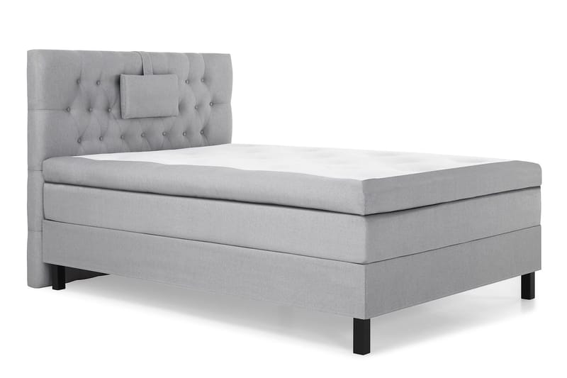 Lucky Komplet Sengepakke 120x200 Memory Diamant Sengegavl - Nakkepude Lille Mellemgrå - Møbler - Senge - Kontinentalsenge