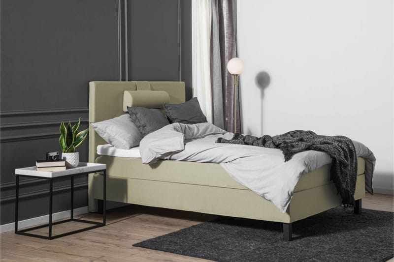 Lucky Komplet Sengepakke 120x200 Memory Glat Sengegavl - Nakkepude Stor Grøn - Møbler - Senge - Kontinentalsenge