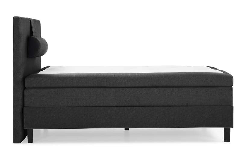 Lucky Komplet Sengepakke 120x200 Memory Glat Sengegavl - Nakkepude Stor Sort/Grå - Møbler - Senge - Komplet sengepakke