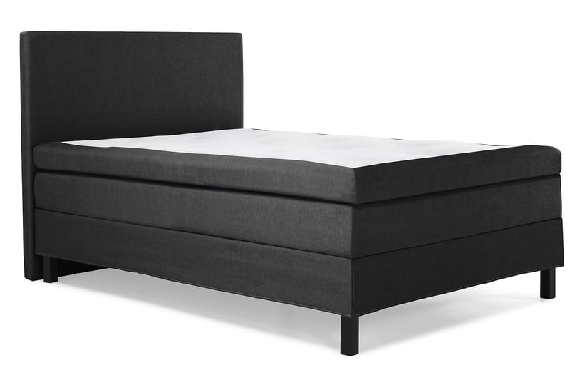 Lucky Komplet Sengepakke 120x200 Memory Glat Sengegavl - Sort/Grå - Møbler - Senge - Kontinentalsenge