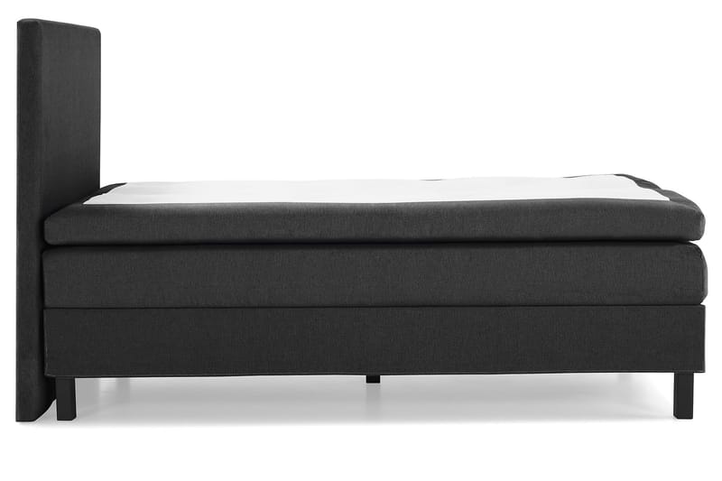 Lucky Komplet Sengepakke 120x200 Memory Glat Sengegavl - Sort/Grå - Møbler - Senge - Kontinentalsenge