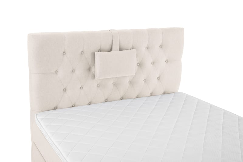 Lucky Komplet Sengepakke 120x200 Skum Diamant Sengegavl - Nakkepude Lille Beige - Møbler - Senge - Kontinentalsenge