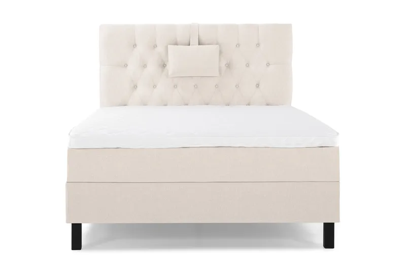 Lucky Komplet Sengepakke 120x200 Skum Diamant Sengegavl - Nakkepude Lille Beige - Møbler - Senge - Kontinentalsenge