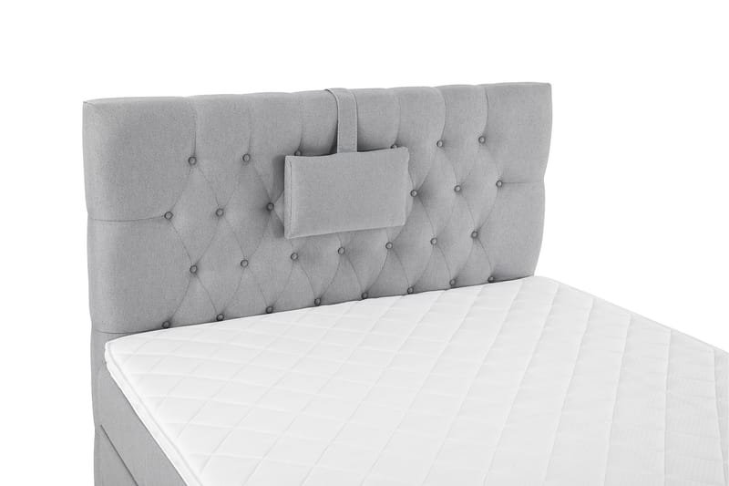 Lucky Komplet Sengepakke 120x200 Skum Diamant Sengegavl - Nakkepude Lille Mellemgrå - Møbler - Senge - Kontinentalsenge