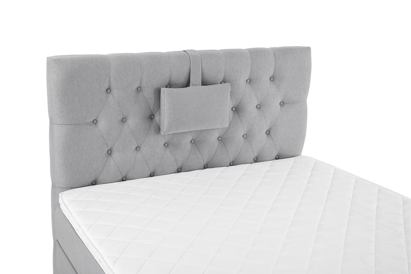 Lucky Komplet Sengepakke 120x200 Skum Diamant Sengegavl - Nakkepude Lille Mellemgrå - Møbler - Senge - Kontinentalsenge