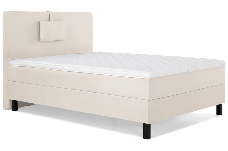 Lucky Komplet Sengepakke 120x200 Skum Glat Sengegavl - Nakkepude Lille Beige - Møbler - Senge - Komplet sengepakke