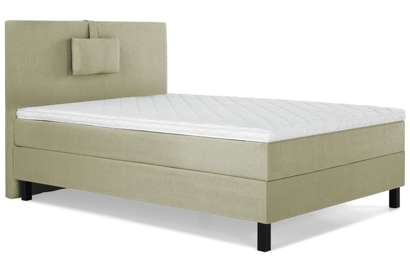 Lucky Komplet Sengepakke 120x200 Skum Glat Sengegavl - Nakkepude Lille Grøn - Møbler - Senge - Kontinentalsenge