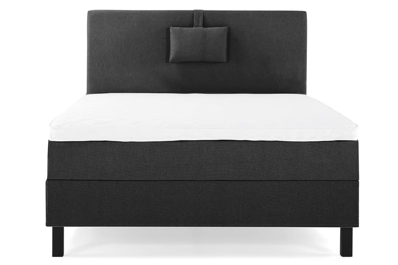 Lucky Komplet Sengepakke 120x200 Skum Glat Sengegavl - Nakkepude Lille Sort/Grå - Møbler - Senge - Komplet sengepakke