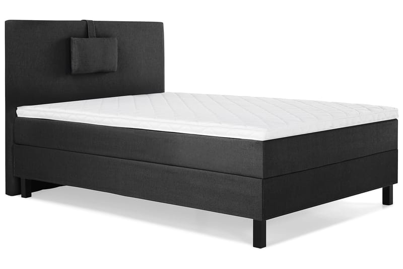 Lucky Komplet Sengepakke 120x200 Skum Glat Sengegavl - Nakkepude Lille Sort/Grå - Møbler - Senge - Komplet sengepakke