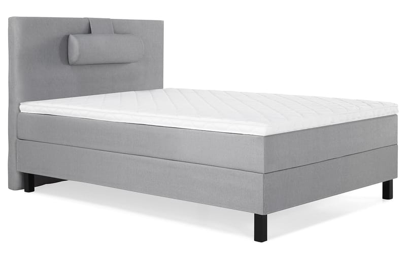 Lucky Komplet Sengepakke 120x200 Skum Glat Sengegavl - Nakkepude Stor Mellangrå - Møbler - Senge - Komplet sengepakke