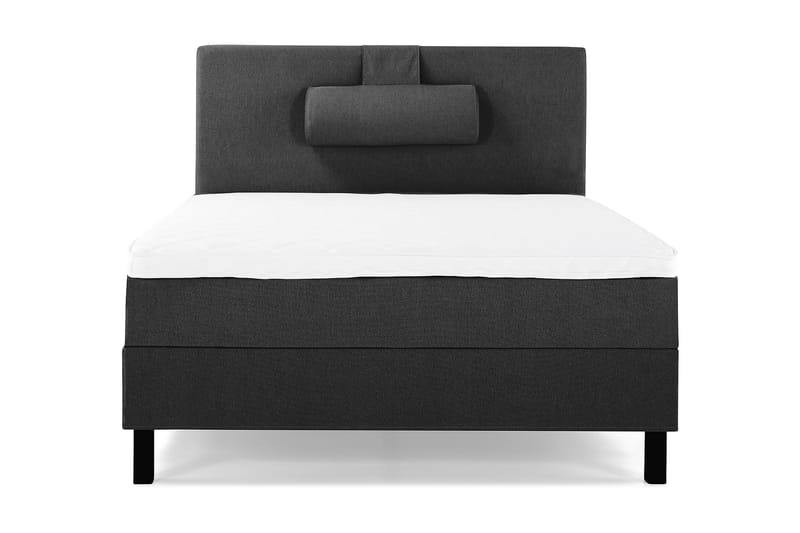 Lucky Komplet Sengepakke 120x200 Skum Glat Sengegavl - Nakkepude Stor Sort/Grå - Møbler - Senge - Kontinentalsenge