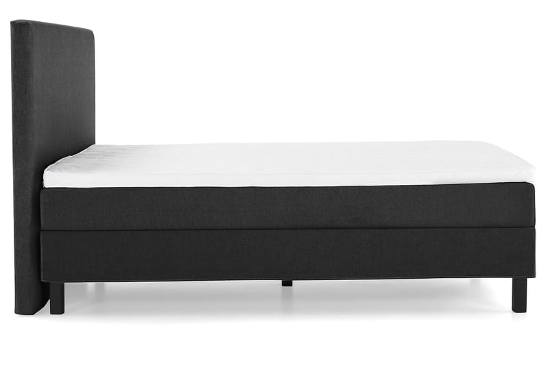Lucky Komplet Sengepakke 120x200 Skum Glat Sengegavl - Sort/Grå - Møbler - Senge - Komplet sengepakke
